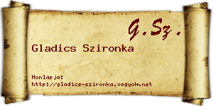 Gladics Szironka névjegykártya